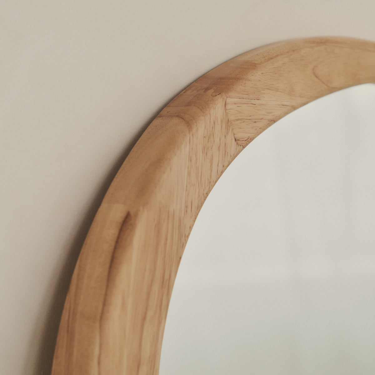 Arcurva - Large Overmantle Light Wood Irregular Mirror 130cm x 80cm