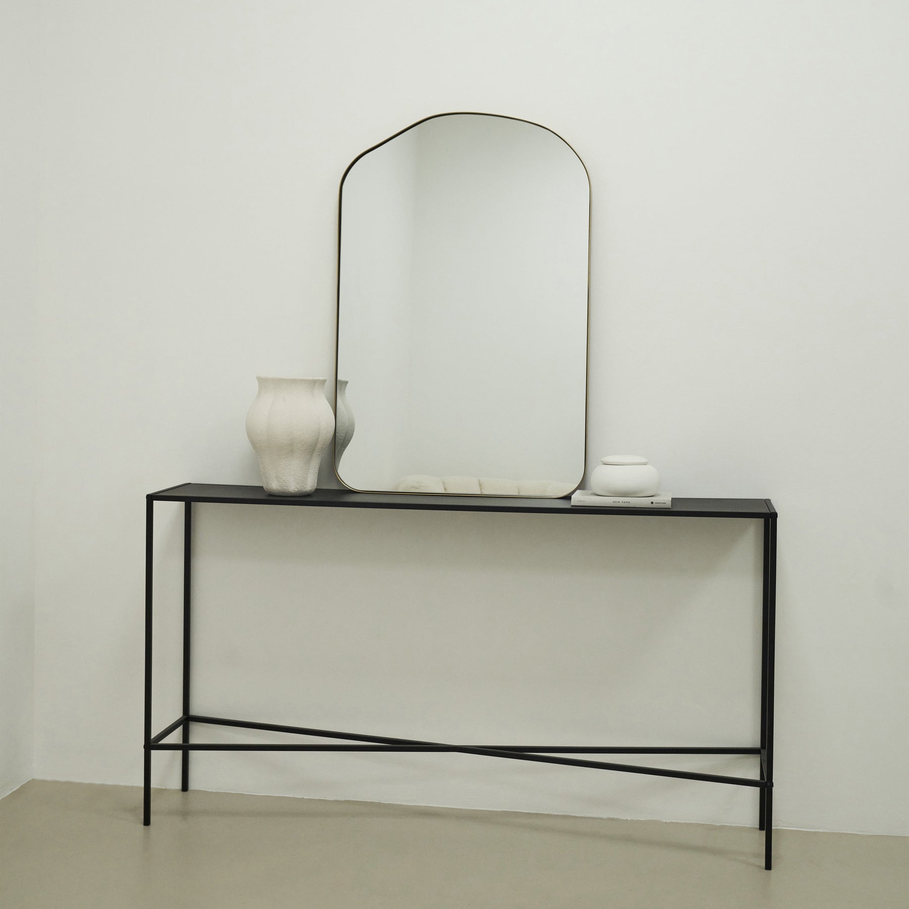 Astrid - Irregular Arched Gold Metal Wall Mirror 90cm x 60cm