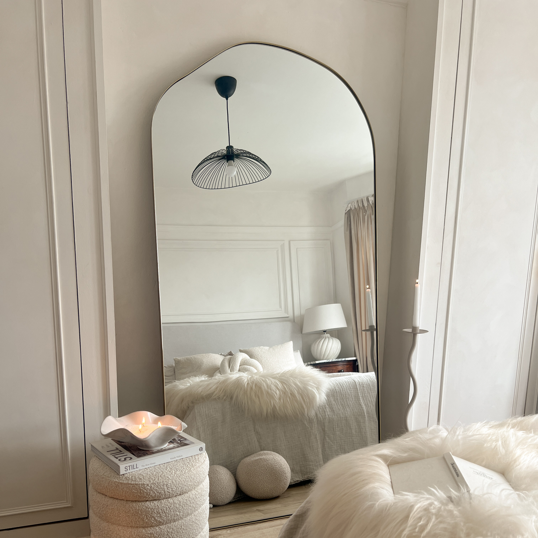 Astrid - Large Full Length Irregular Arched Gold Metal Mirror 180cm x 90cm