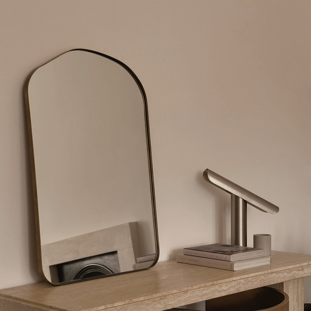 Astrid - Irregular Arched Gold Metal Wall Mirror 90cm x 60cm