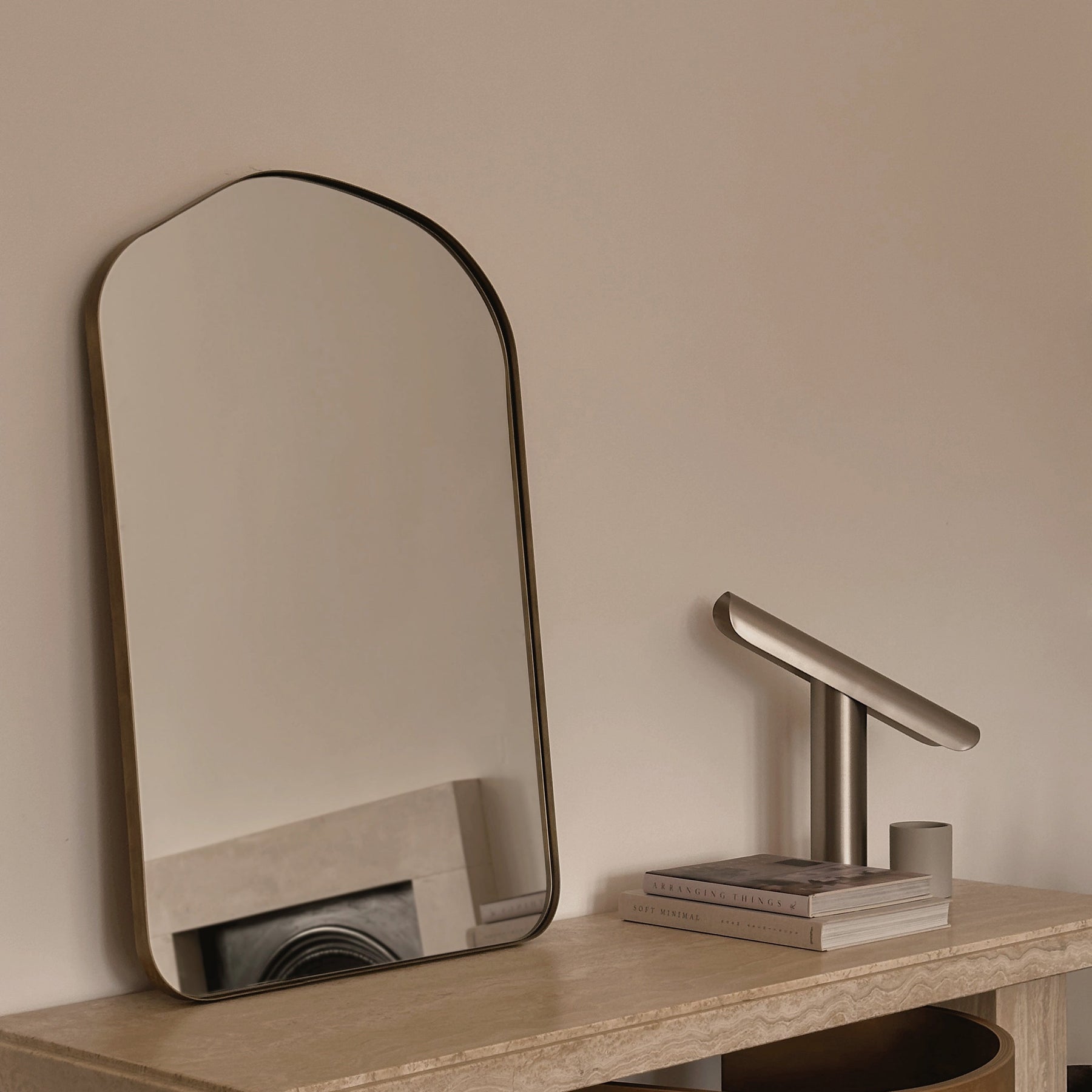 Astrid - Irregular Arched Gold Metal Wall Mirror 90cm x 60cm