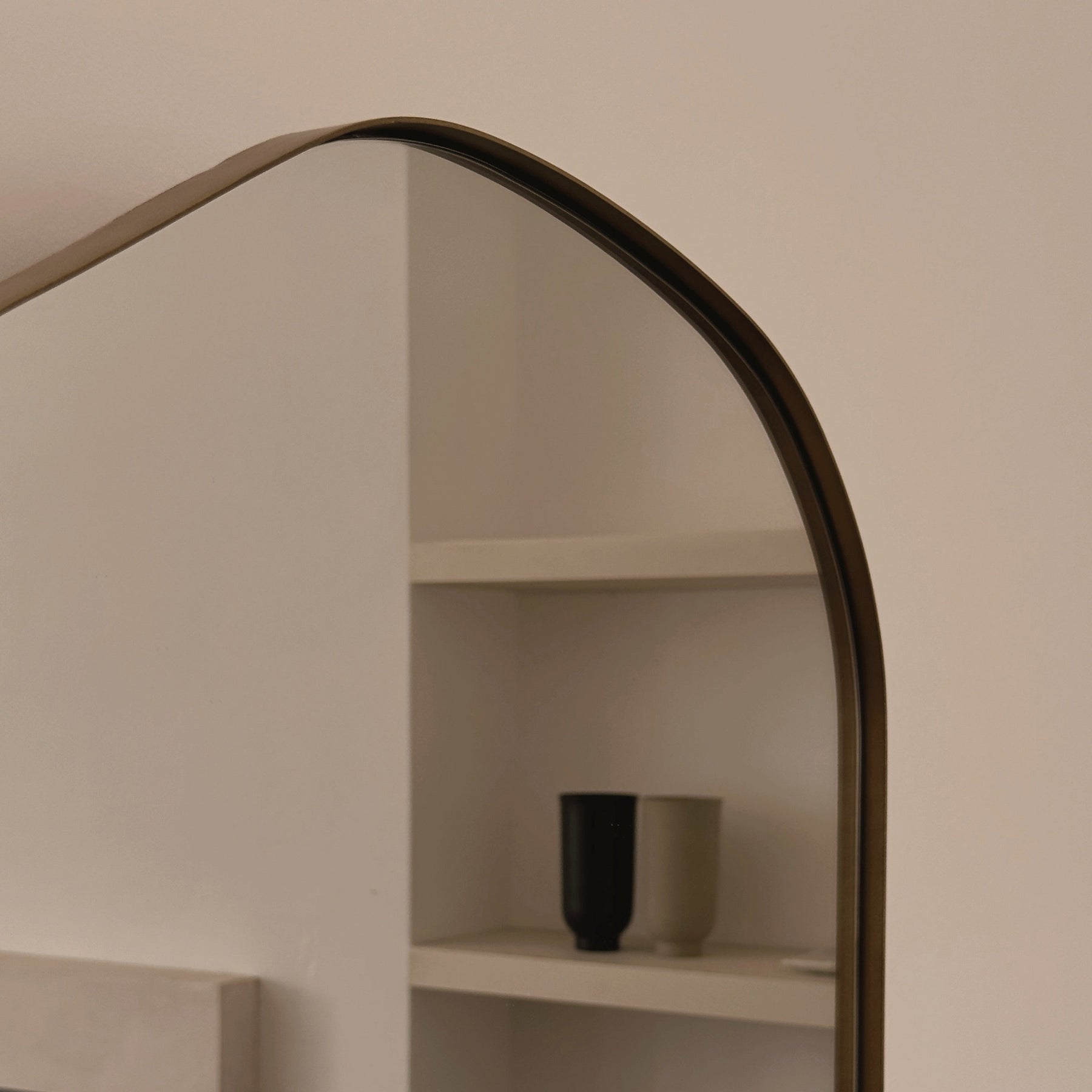 Astrid - Irregular Arched Gold Metal Wall Mirror 90cm x 60cm