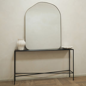 Astrid - Large Irregular Arched Gold Metal Wall Mirror 120cm x 90cm