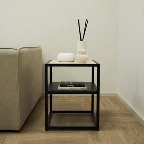 Axel - Cream Marble Square Side Table