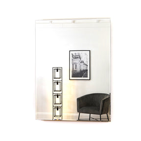 Large Frameless Rectangular Mirror reflecting furniture