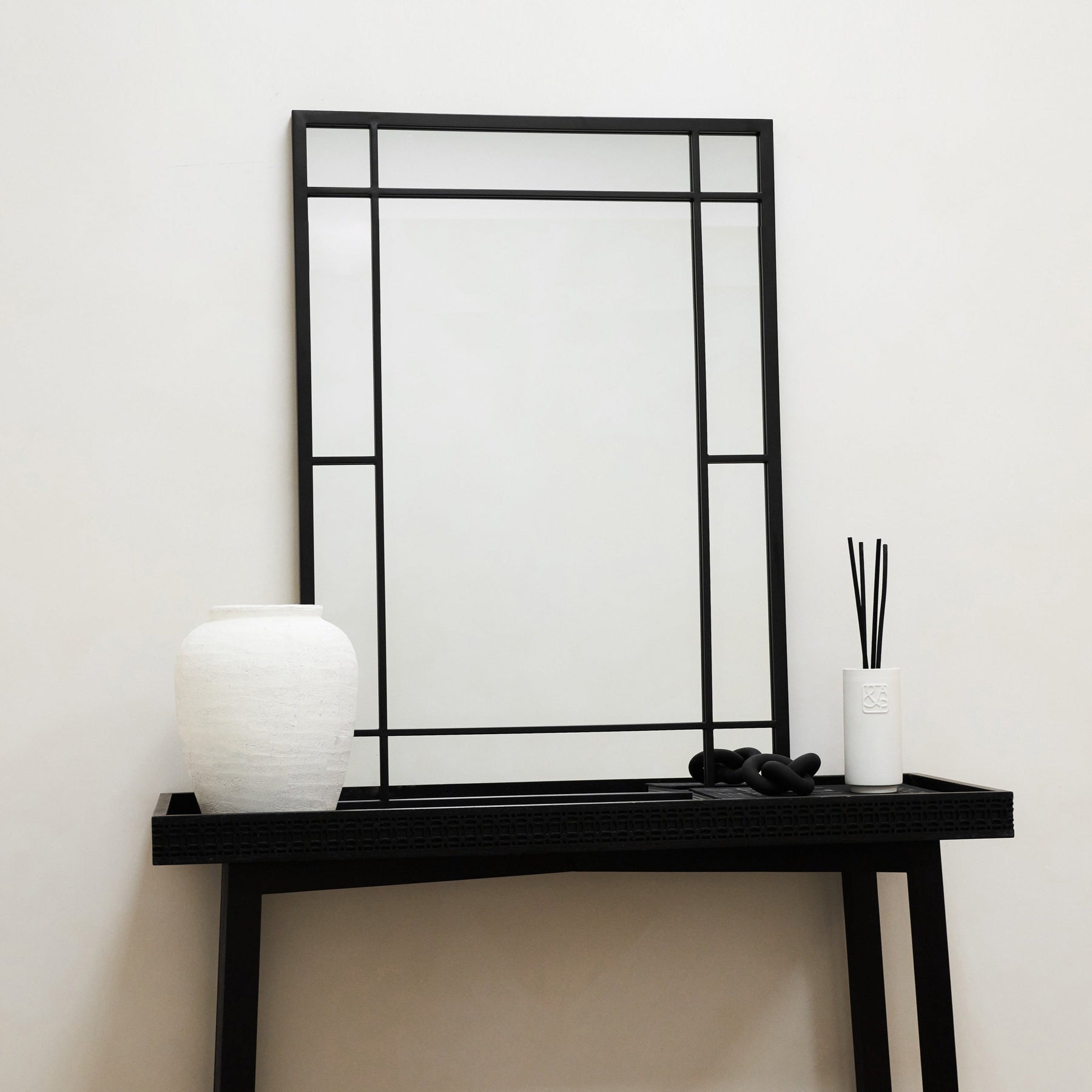 Bexley - Black Rectangular Metal Wall Mirror 100cm x 70cm