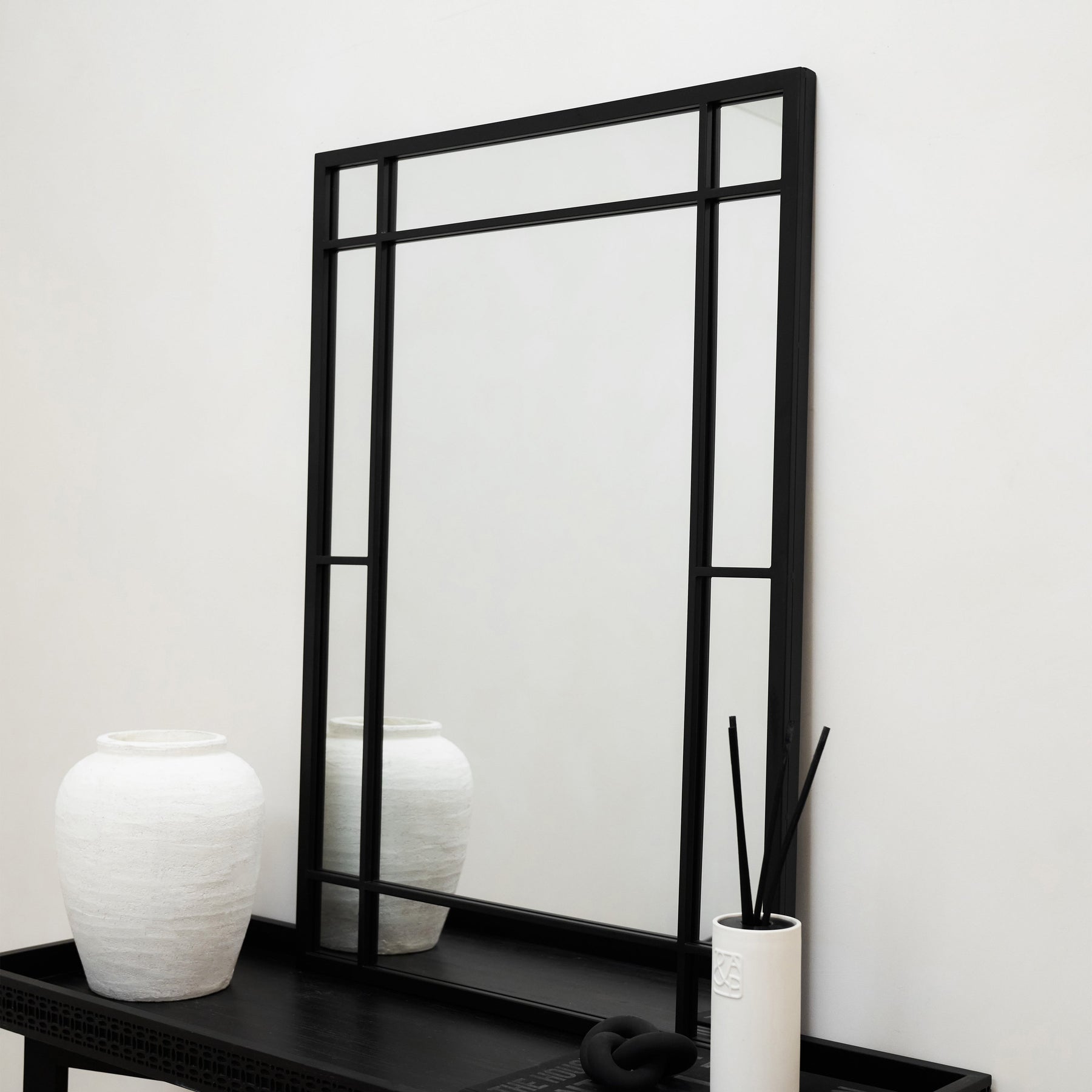 Bexley - Black Rectangular Metal Wall Mirror 100cm x 70cm