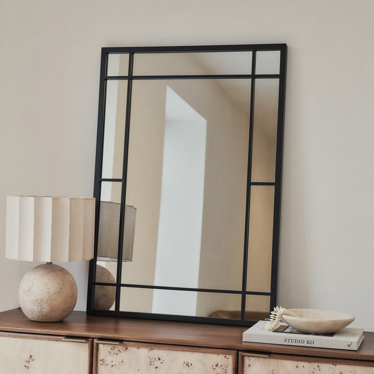 Bexley - Black Rectangular Metal Wall Mirror 100cm x 70cm