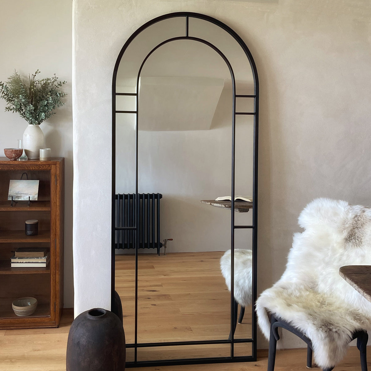 Bexley - Black Full Length Arched Metal Mirror 190cm x 80cm