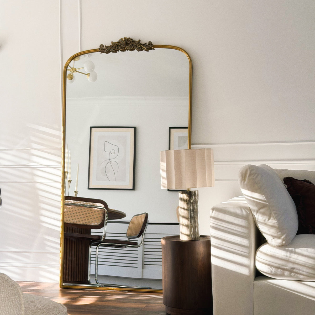 Amelia - Full Length Gold Arched Metal Mirror 186cm x 100cm