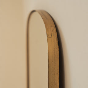 Bowness - Gold Contemporary Arched Metal Wall Mirror 90cm x 75cm