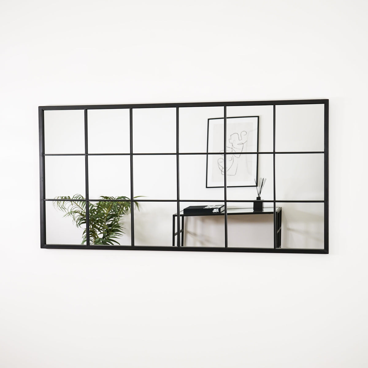 Brooklyn - Large Black Metal Mirror 140cm x 70cm