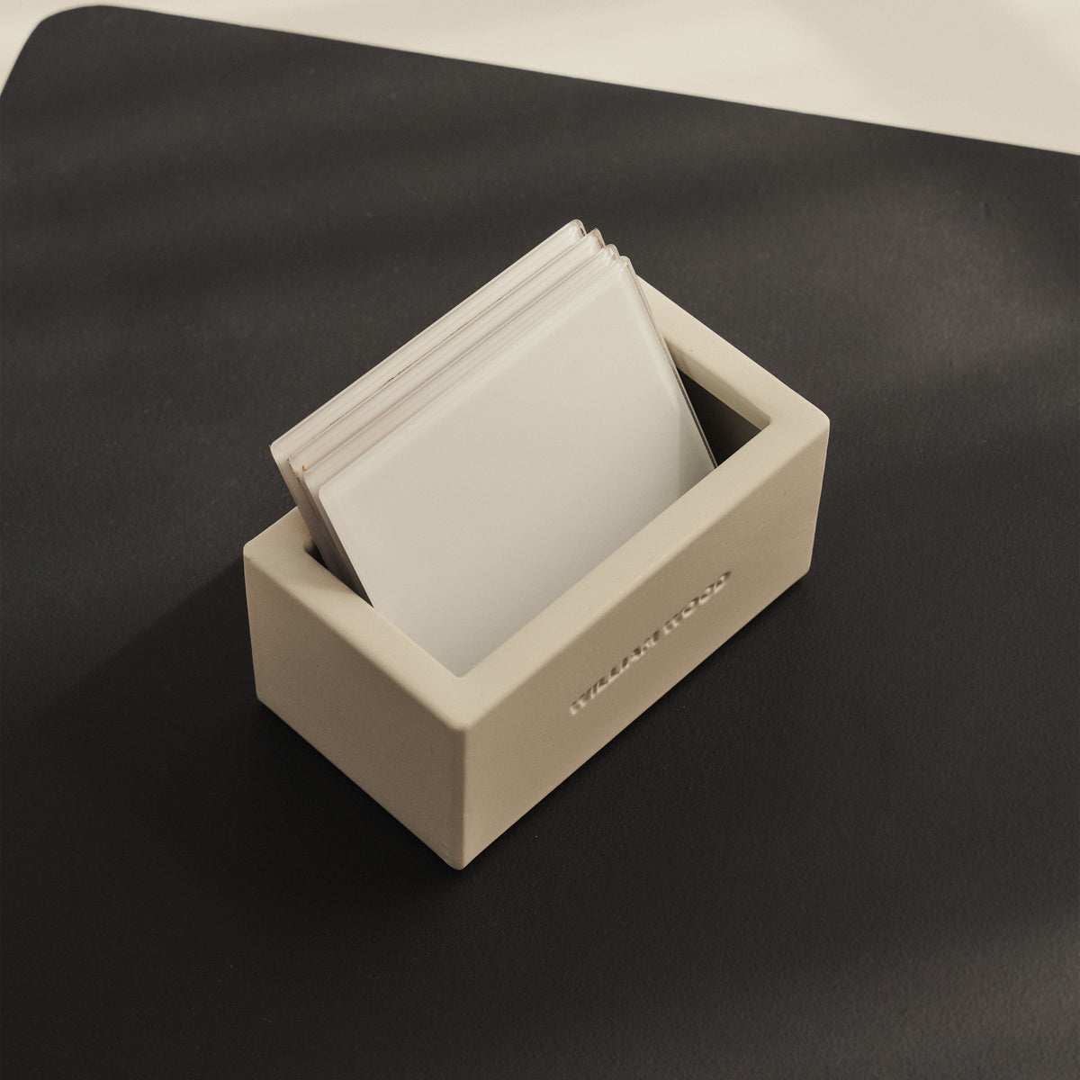 Brooklyn - Modern Coasters Set of 4 & Holder Ecru