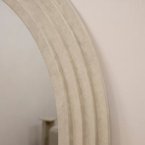 Full Length Arched Concrete Mirror detail shot of unique stepped design