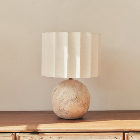 Caia - Travertine Scallop Shade Table Lamp