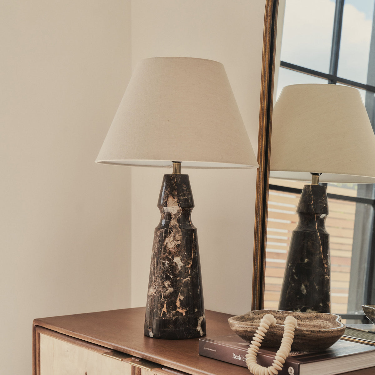 Sienna - Dark Emperador Conical Shade Table Lamp
