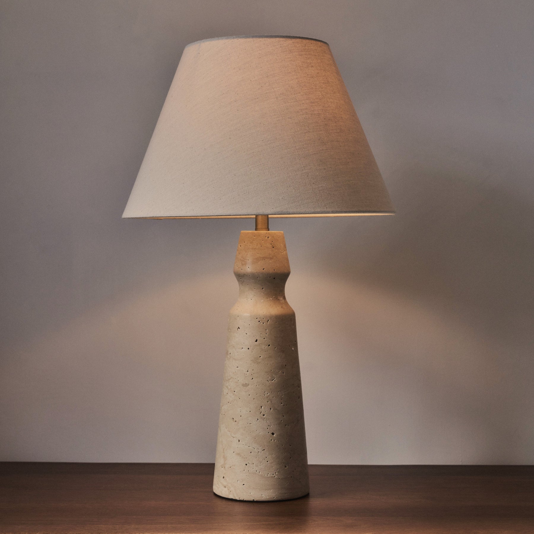 Sienna - Travertine Conical Shade Table Lamp