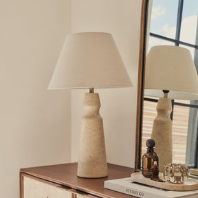 Sienna - Travertine Conical Shade Table Lamp
