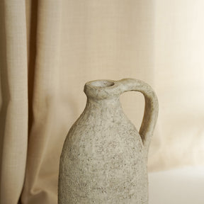 detail shot of Beige Textured Terracotta Small Vase top