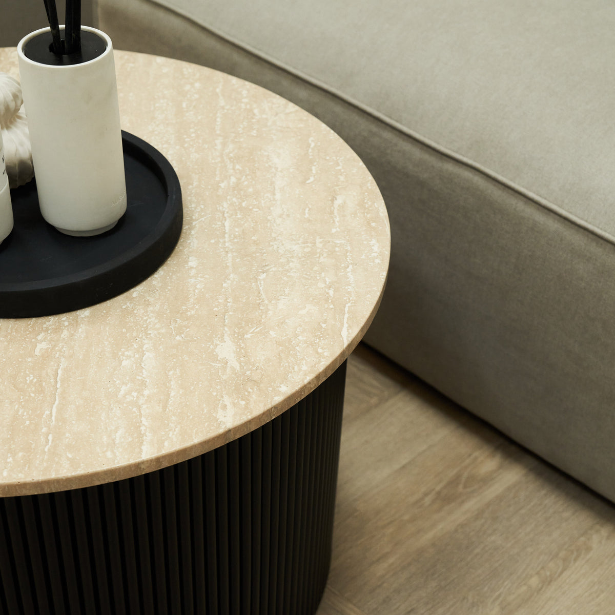 Dante - Cream Travertine Round Coffee Table