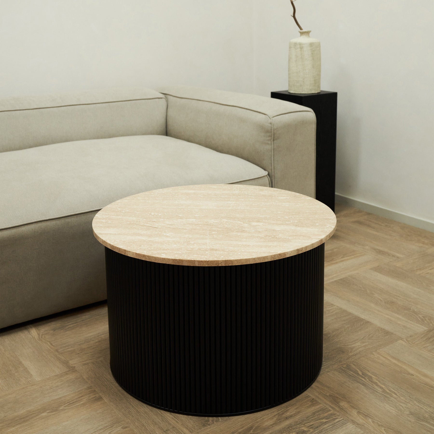 Dante - Cream Travertine Round Coffee Table