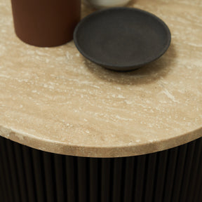 Dante - Cream Travertine Round Side Table