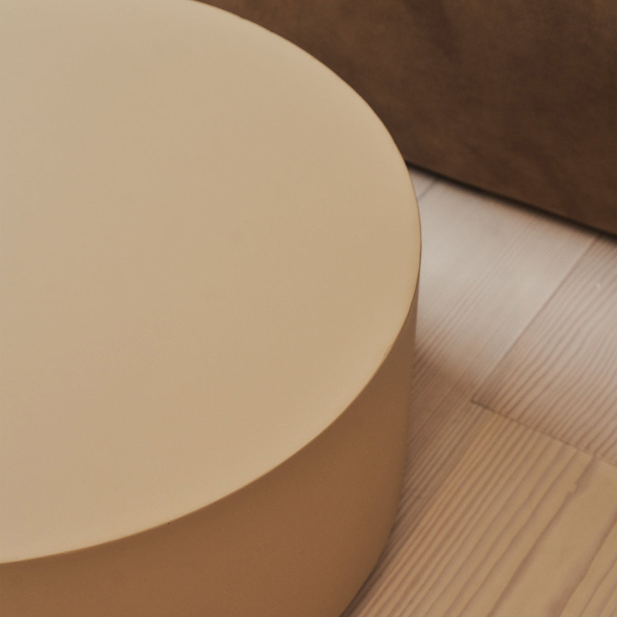 Angelo - Minimal Beige Round Coffee Table Large