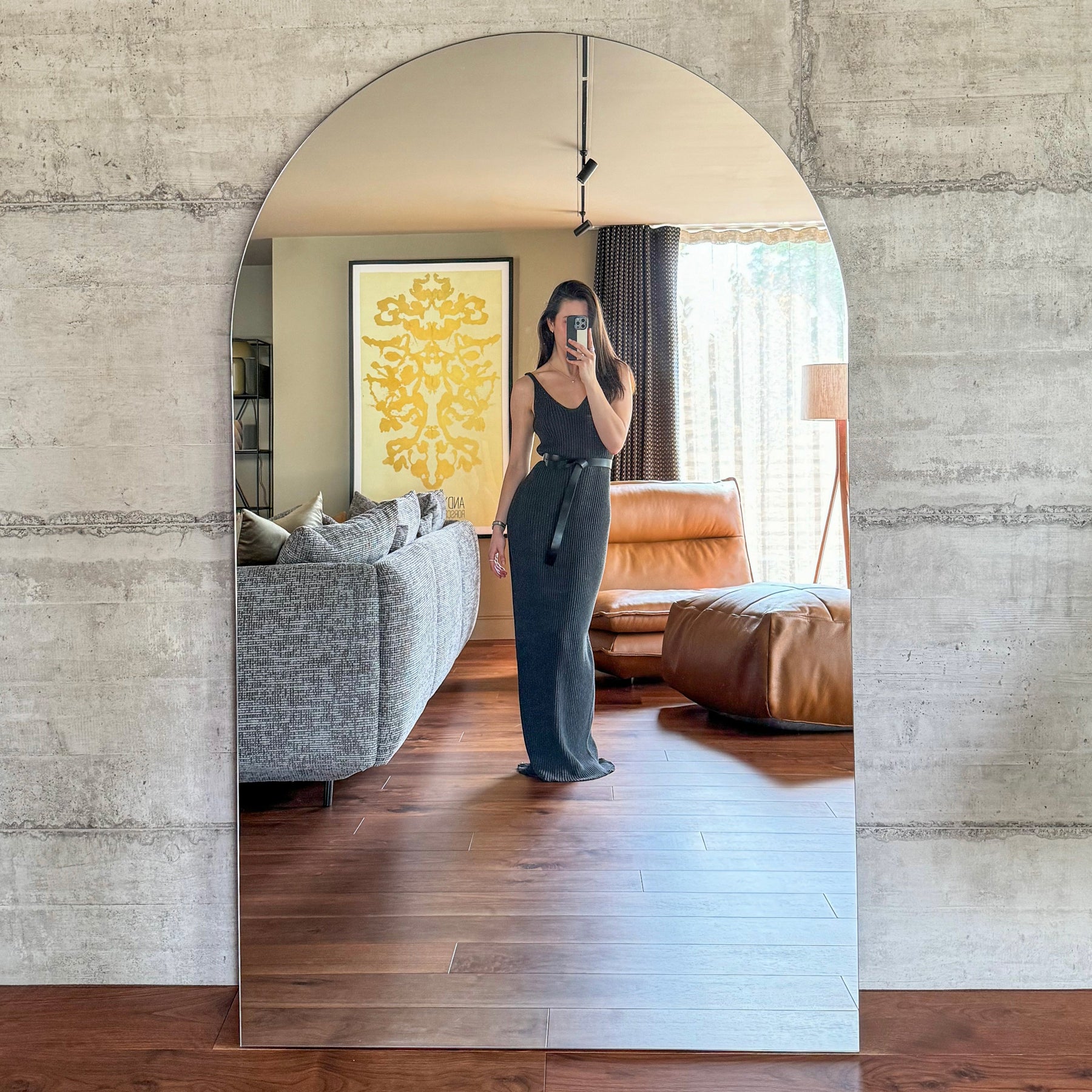 Edge - Extra Large Frameless Arched Full Length Mirror 179cm x 110cm