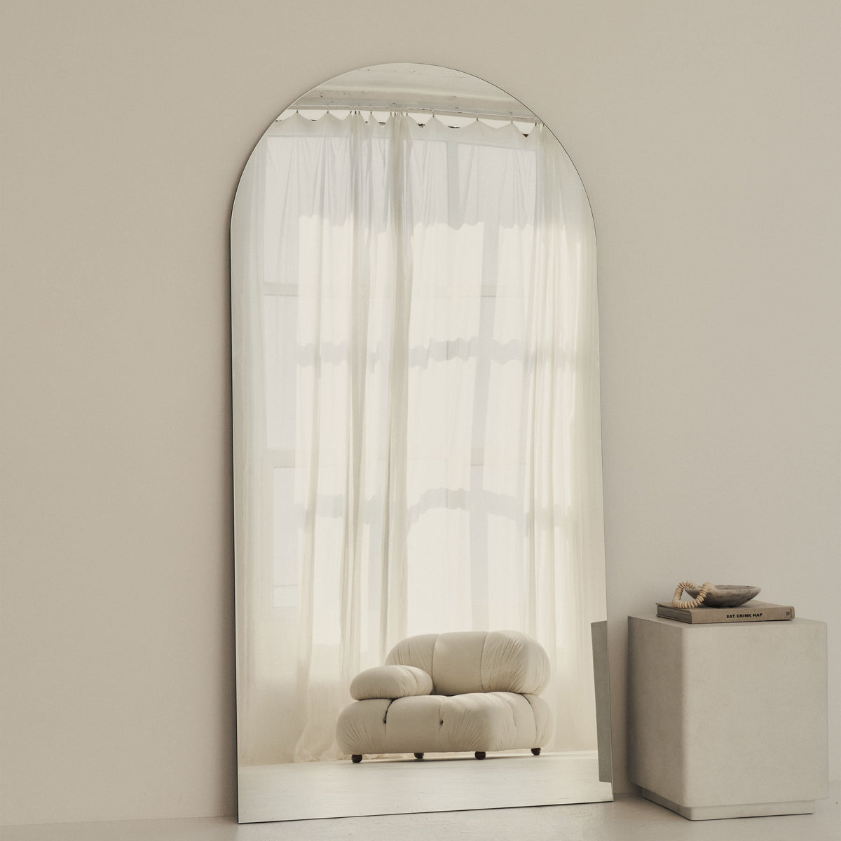 Edge - Extra Large Frameless Arched Full Length Mirror 200cm x 100cm