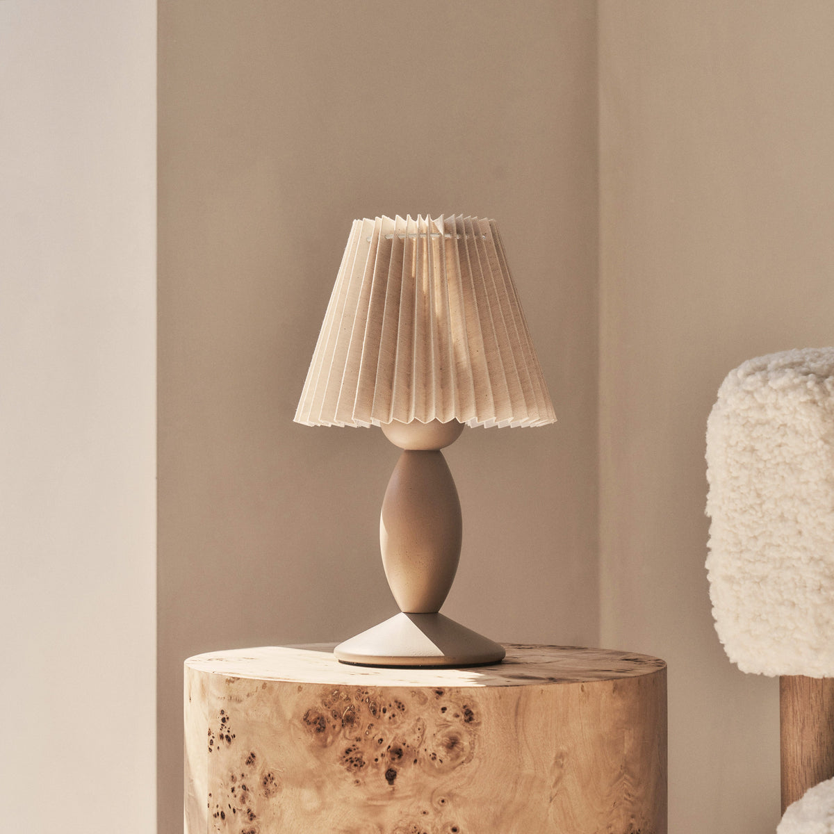 Elba - Beige Pleated Shade Table Lamp
