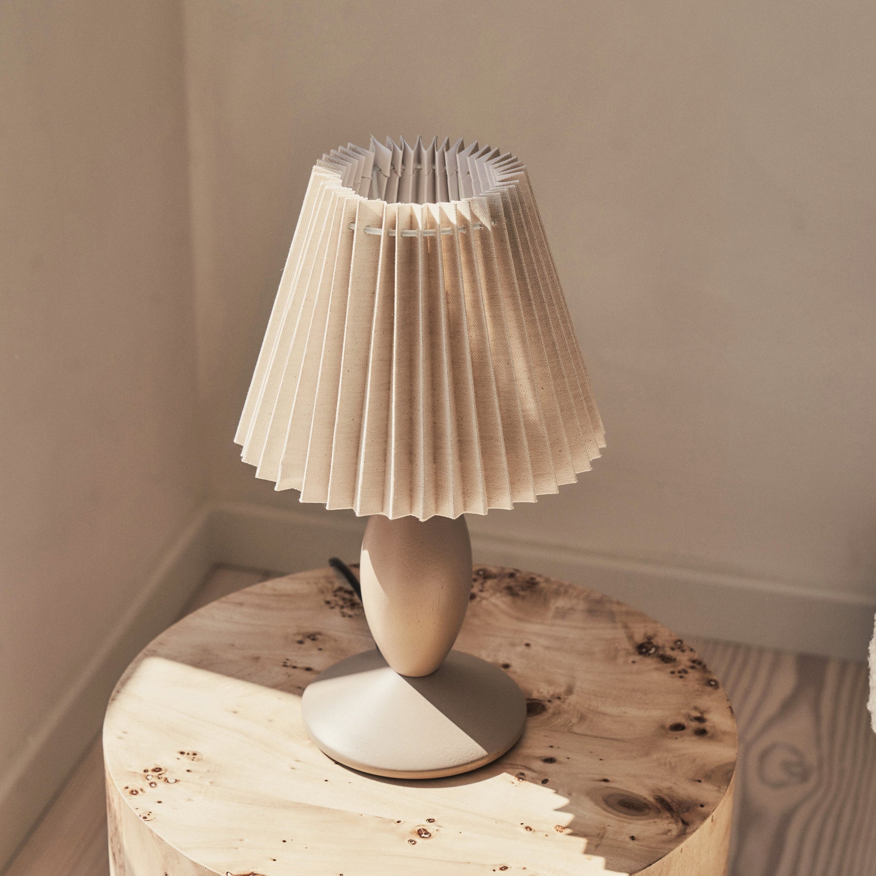 Elba - Beige Pleated Shade Table Lamp