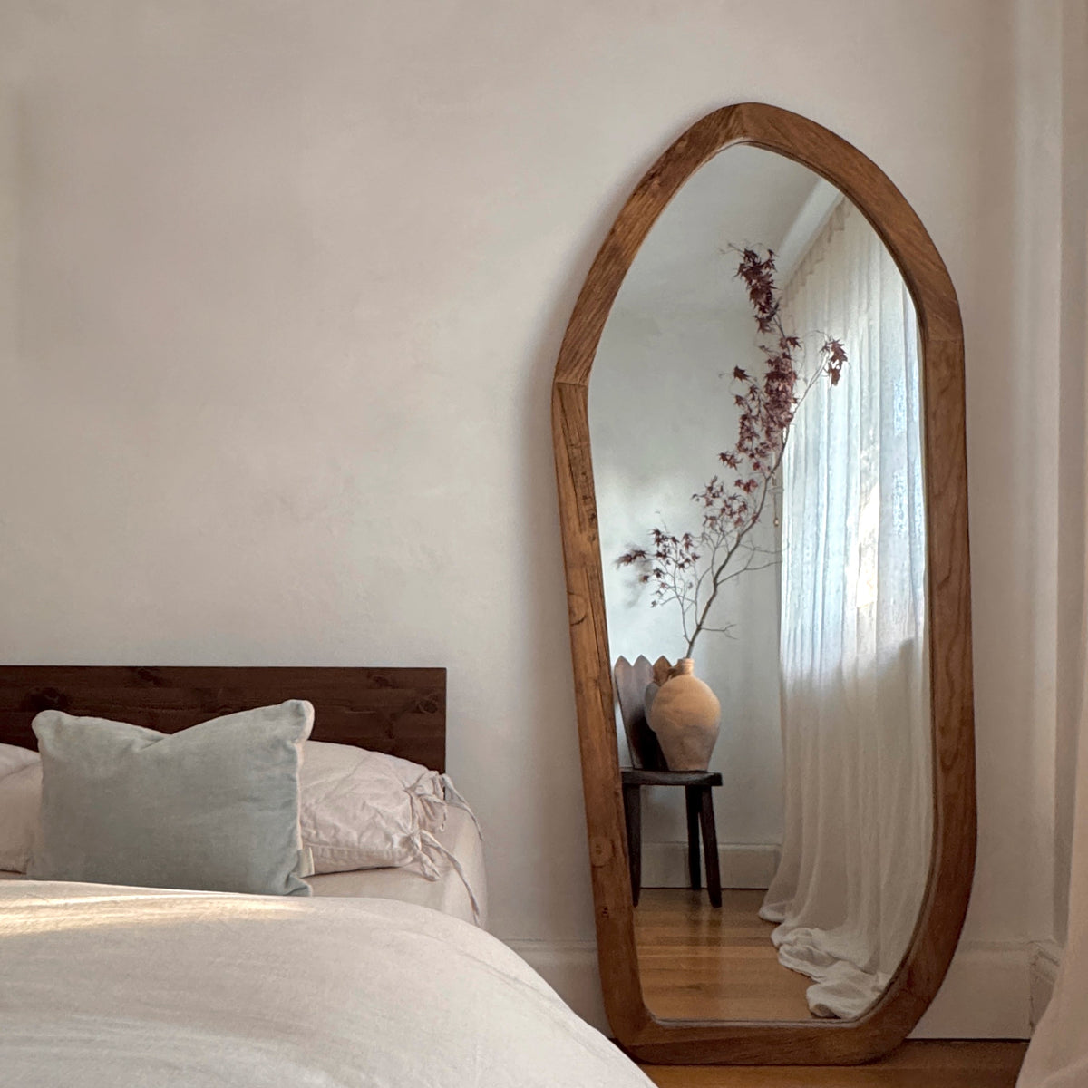 Elowyn - Large Full Length Warm Elm Wood Organic Mirror 180cm x 80cm