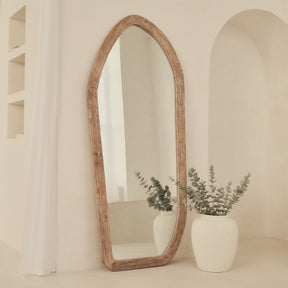 Elowyn - Large Full Length White Washed Elm Wood Organic Mirror 180cm x 80cm