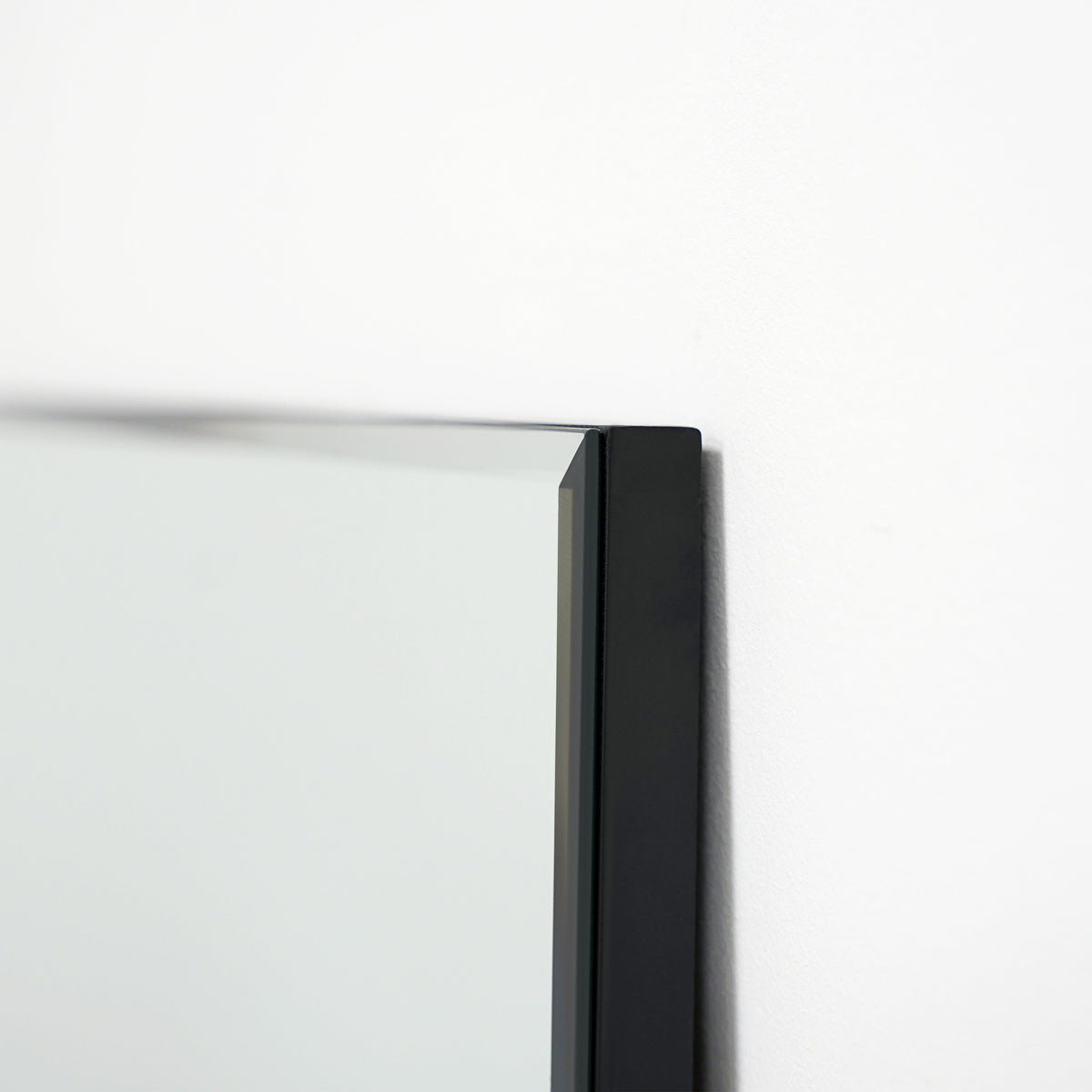 Large Frameless Full Length Rectangular Mirror top corner