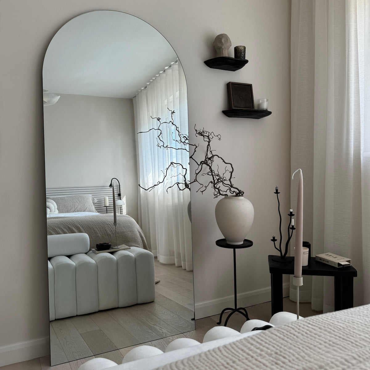 Edge - Large Frameless Arched Full Length Mirror 179cm x 80cm