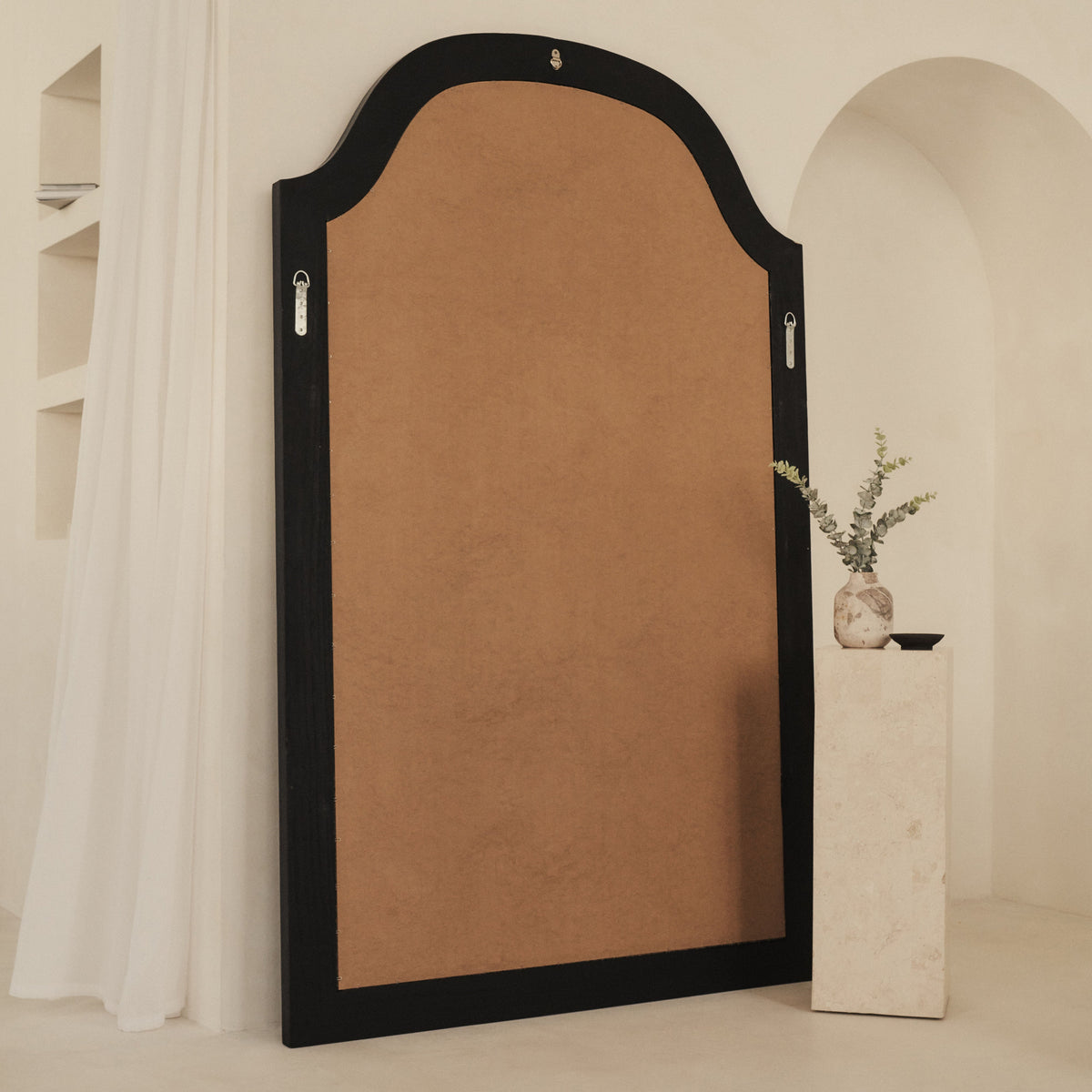 Francisco - Extra Large Arched Full Length Black Wood Mirror 190cm x 120cm