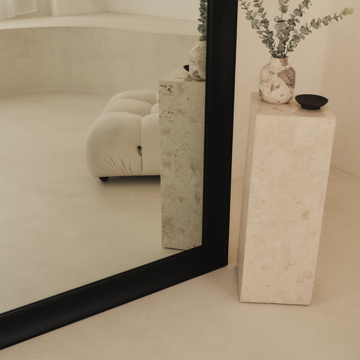Francisco - Extra Large Arched Full Length Black Wood Mirror 190cm x 120cm
