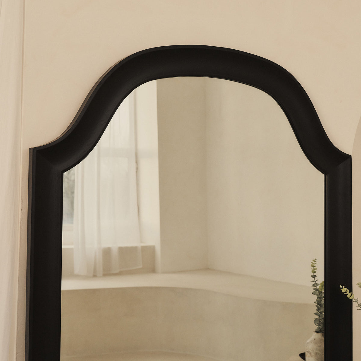 Francisco - Extra Large Arched Full Length Black Wood Mirror 190cm x 120cm