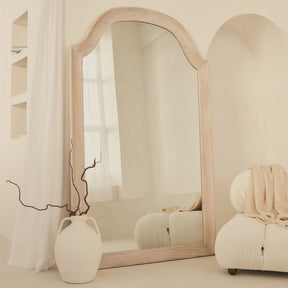 Francisco - Extra Large Arched Full Length White Washed Wood Mirror 190cm x 120cm