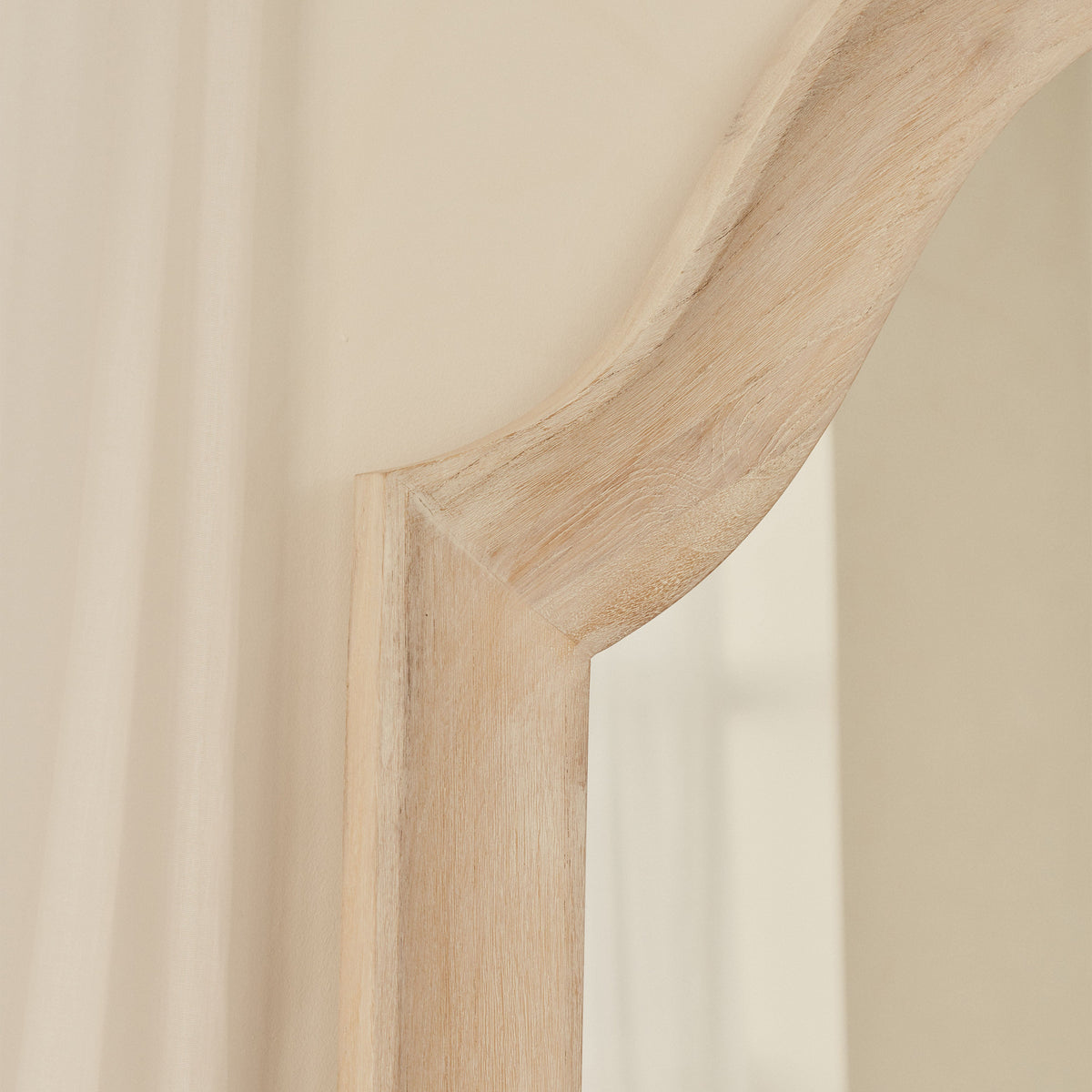 Francisco - Extra Large Arched Full Length White Washed Wood Mirror 190cm x 120cm
