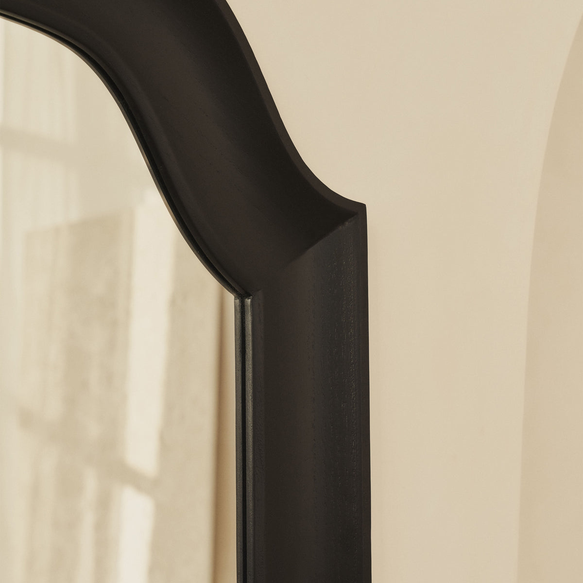 Francisco - Large Arched Full Length Black Wood Mirror 177cm x 79cm