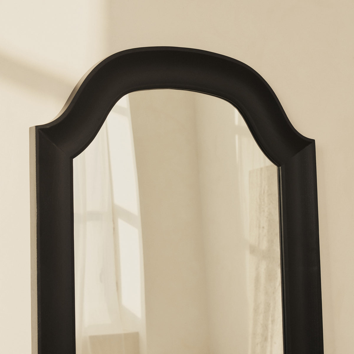 Francisco - Large Arched Full Length Black Wood Mirror 177cm x 79cm