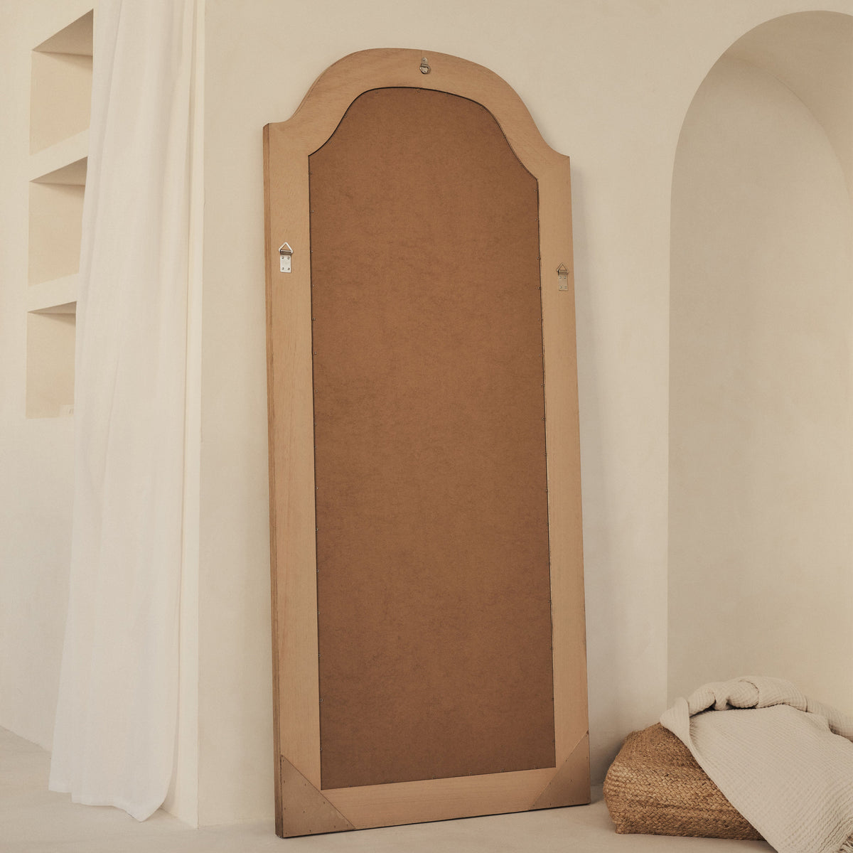 Francisco - Large Arched Full Length Washed Wood Mirror 177cm x 79cm