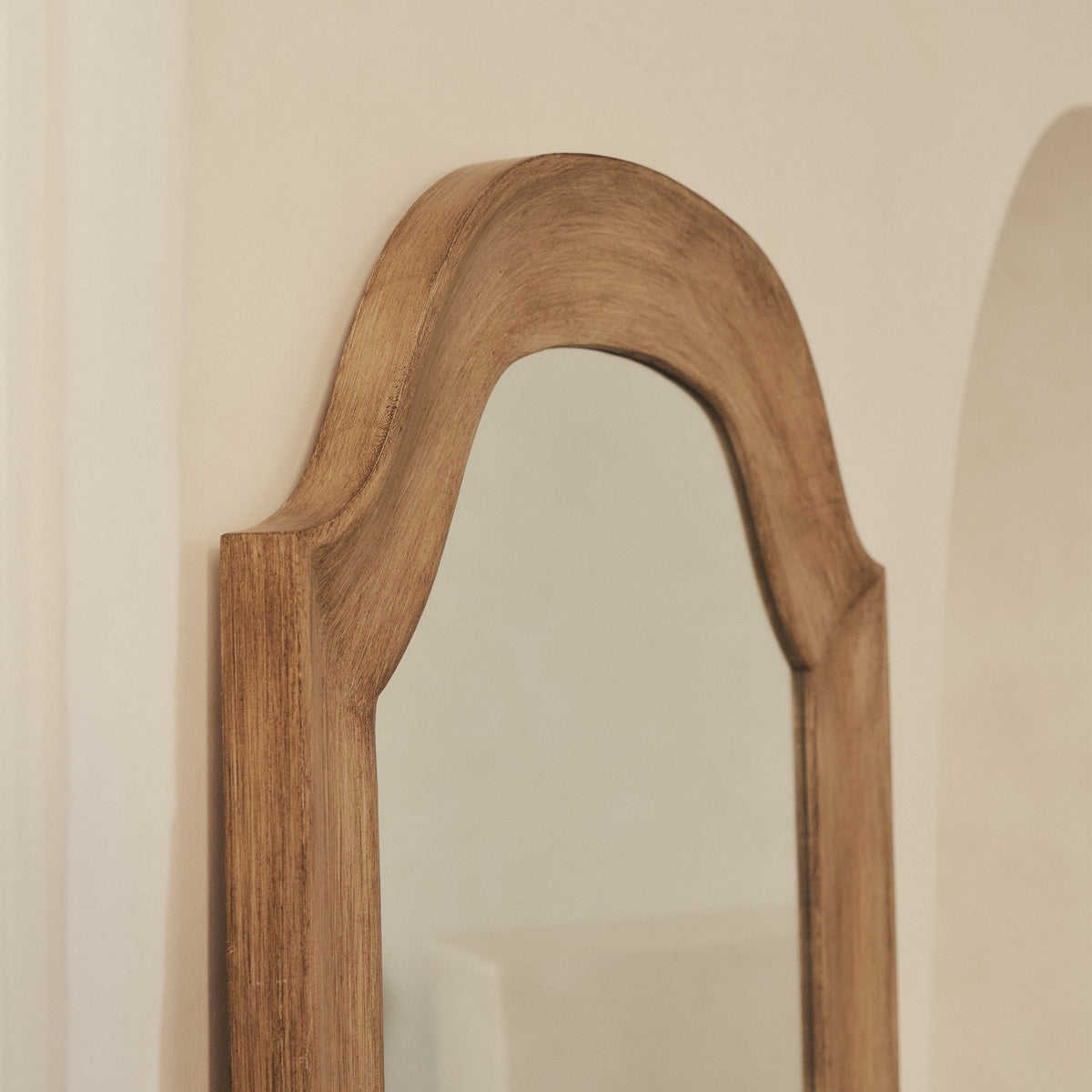 Francisco - Large Arched Full Length Washed Wood Mirror 177cm x 79cm