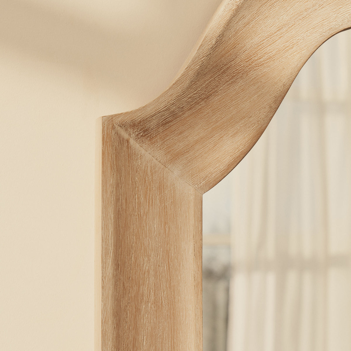 Francisco - Large Arched Full Length White Washed Wood Mirror 177cm x 79cm