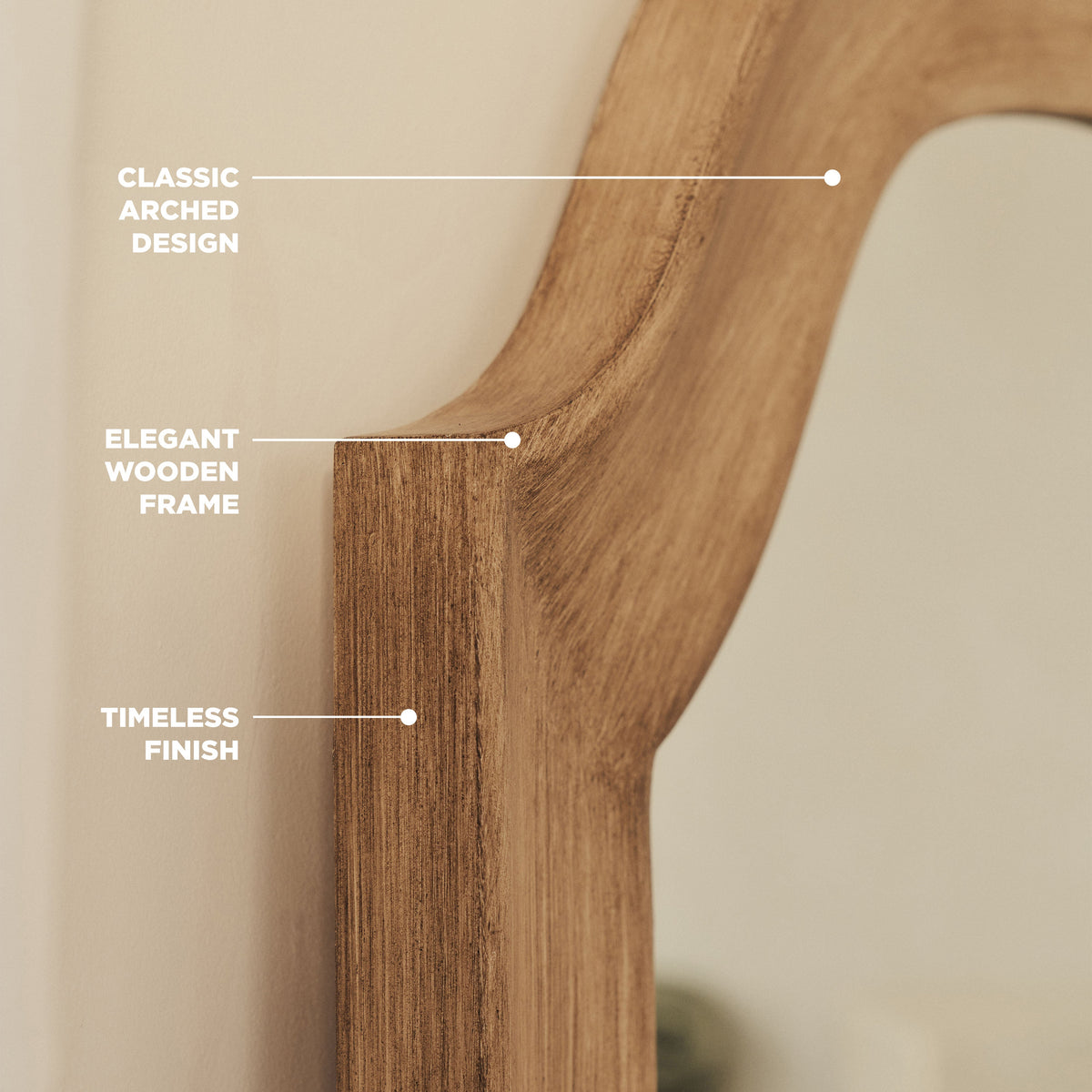 Francisco - Large Arched Full Length Washed Wood Mirror 177cm x 79cm