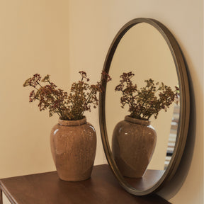 Higgins - Gold Metal Modern Round Wall Mirror 60cm x 60cm