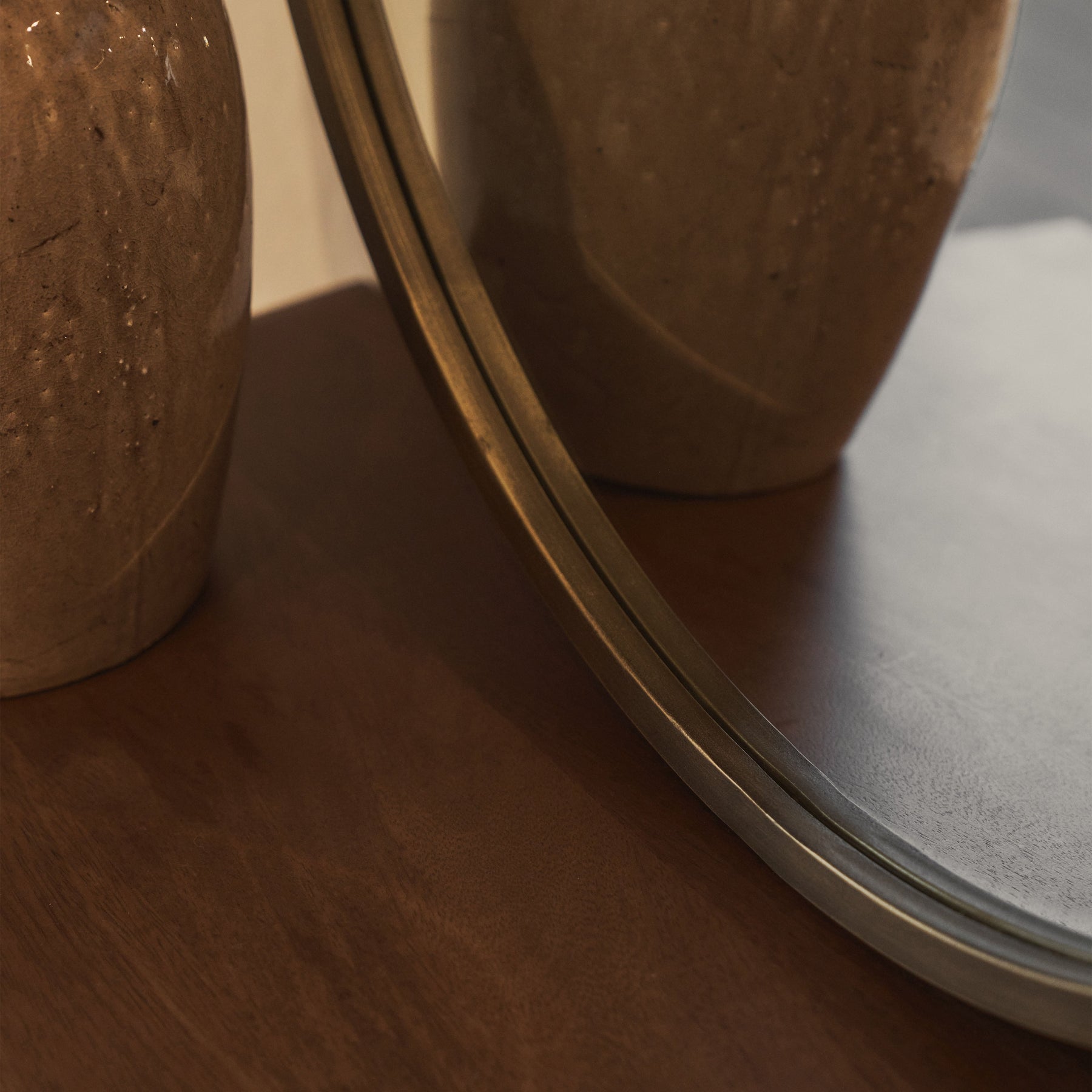 Higgins - Gold Metal Modern Round Wall Mirror 60cm x 60cm