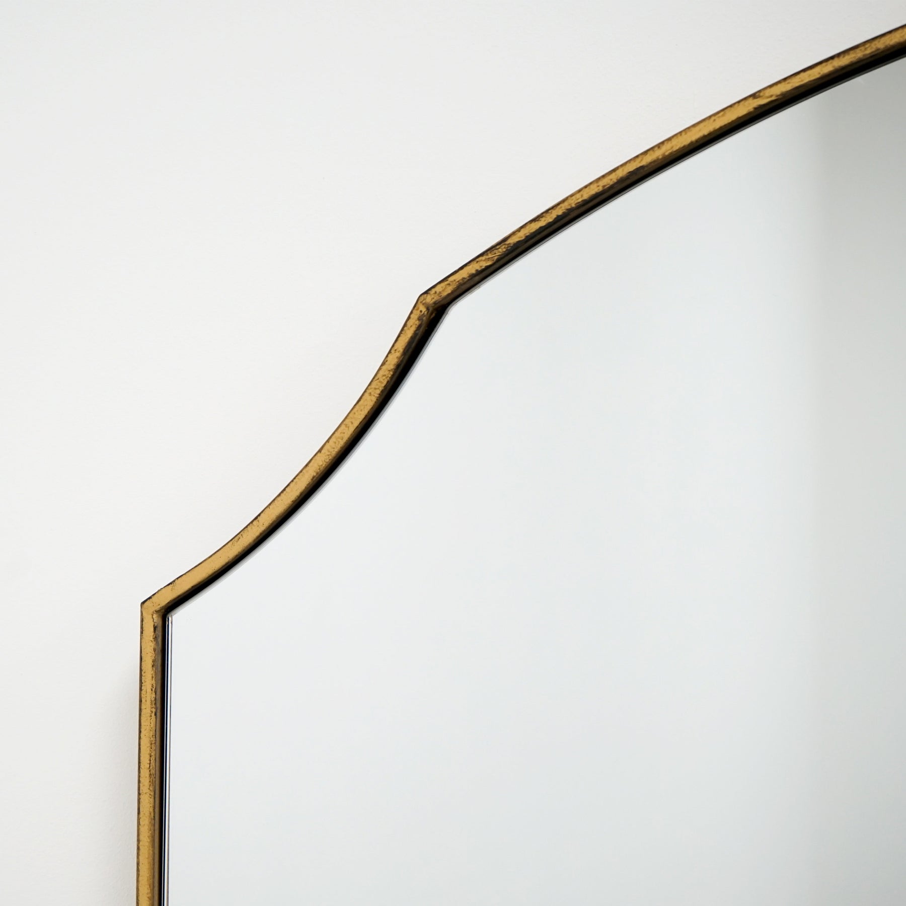 Gold Full Length Arched Metal Mirror detail shot of frame design