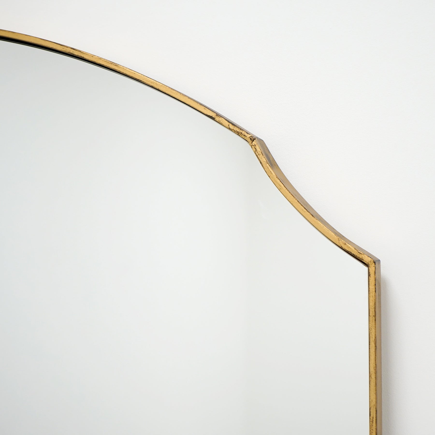 Gold Full Length Arched Metal Mirror alternate detail shot of frame design